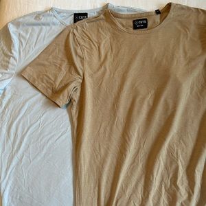 TWO PACK CUTS split-hem (BABY BLUE AND TAN)